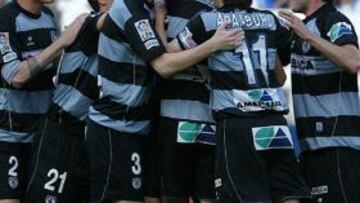 <b>ALEGRÍA. </b>Los jugadores de la Real celebran un gol esta temporada.