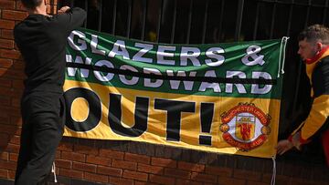 Man Utd fans protest on Old Trafford pitch before Liverpool game