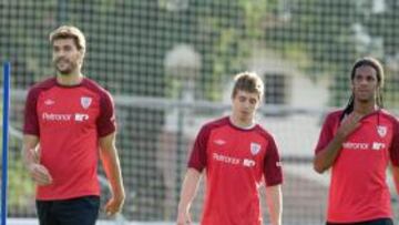 Los jugadores del Athletic en un entrenamiento.