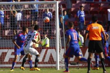 El gol de César Cortés con que le da la victoria a Palestino.