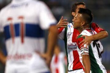 Leonardo Valencia celebra su primer gol ante la UC.