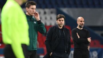 Pochettino, con Guardiola de fondo.