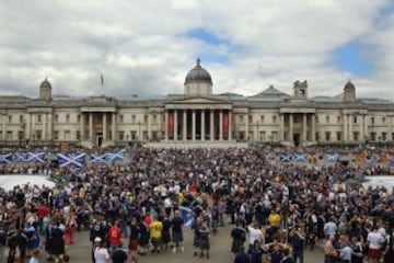 Los seguidores de Escocia en Trafalgar Square