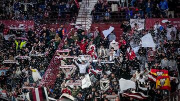 La afición del Albacete, en el Carlos Belmonte.
