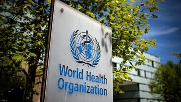 (FILES) This file photo taken on May 8, 2021, shows a sign of the World Health Organization (WHO) at the entrance of their headquarters in Geneva amid the Covid-19 coronavirus outbreak. - Fifty-three countries voiced alarm on May 28, 2021, at reports that