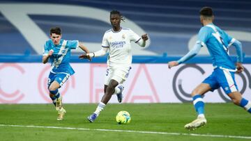Eduardo Camavinga of Real Madrid in action during the spanish league, La Liga Santander, football match played between Real Madrid and Rayo Vallecano at Santiago Bernabeu stadium on November 06, 2021, in Madrid, Spain.
AFP7
06/11/2021 ONLY FOR USE IN S