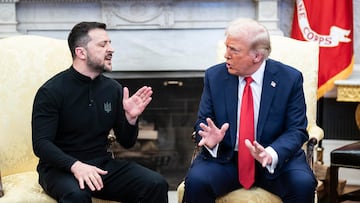 El presidente Donald J. Trump se reúne con el presidente ucraniano Volodímir Zelenski en el Despacho Oval de la Casa Blanca el viernes 28 de febrero de 2025, en Washington, DC.