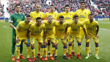 Once de Las Palmas contra el Atlético.
