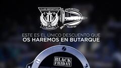 Cartel promocional del CD Legan&eacute;s vacilando al Alav&eacute;s con el Black Friday.