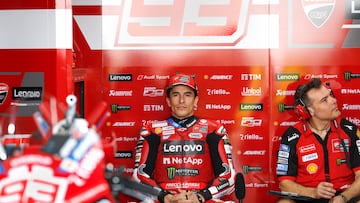 Marc Márquez en el box de Ducati en MotoGP.
