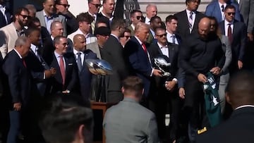 Philadelphia Eagles hand Trump ’47’ jersey and helmet in jaw-dropping White House moment