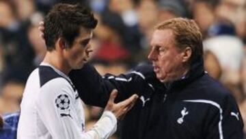Bale y Redknapp, en su etapa en el Tottenham.