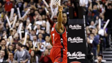 Jan 31, 2017; Toronto, Ontario, CAN; Toronto Raptors guard Kyle Lowry (7) celebrates hitting a basket against the New Orleans Pelicans in the second half at Air Canada Centre. Mandatory Credit: Kevin Sousa-USA TODAY Sports