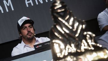 Fernando Alonso (ESP)  is seen at Toyota Gazoo Racing Dakar team unveiling during the World Rally Championship Spain in Salou, Spain on October 24, 2019 // Jaanus Ree/Red Bull Content Pool // AP-21YNNZCSW1W11 // Usage for editorial use only // 
 
 FOTO ENVIADA MONICA.ARIAS.