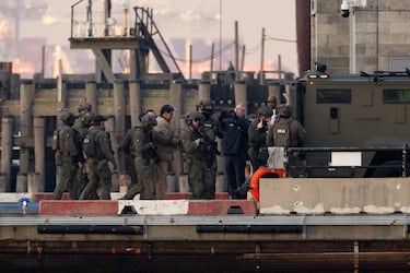 Nicolás Maduro durante el traslado al Tribunal. 