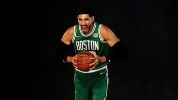 CANTON, MASSACHUSETTS - SEPTEMBER 27: Enes Kanter #13 of the Boston Celtics poses for a photo during Media Day at High Output Studios on September 27, 2021 in Canton, Massachusetts. NOTE TO USER: User expressly acknowledges and agrees that, by downloading and or using this photograph, User is consenting to the terms and conditions of the Getty Images License Agreement.   Omar Rawlings/Getty Images/AFP
 == FOR NEWSPAPERS, INTERNET, TELCOS &amp; TELEVISION USE ONLY ==