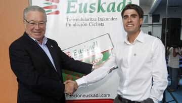 Mikel Landa, en el acto de la Fundación Euskadi.