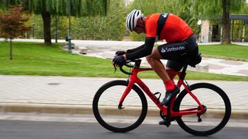 Miguel Indurain, en acción en Valladolid.