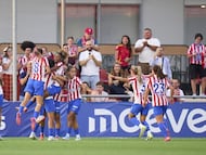 El Atlético de Madrid, en un partido de la Liga F Moeve.