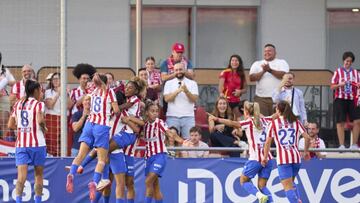El Atlético de Madrid, en un partido de la Liga F Moeve.