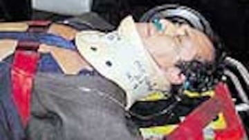 Valdano, tras el accidente.