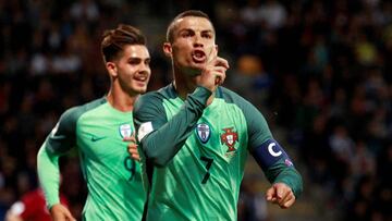 Football Soccer - Latvia vs Portugal - 2018 World Cup Qualifying European Zone - Group B - Skonto Stadium, Riga, Latvia - June 9, 2017   Portugal&rsquo;s Cristiano Ronaldo celebrates scoring their first goal    Reuters / Kacper Pempel