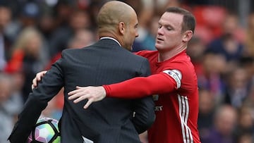 Guardiola no quiere darle el bal&oacute;n a Rooney.
 