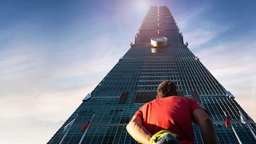 Cartel publicitario de Netflix con el que anuncia el reto 'Skyscraper' protagonizado por Alex Honnold