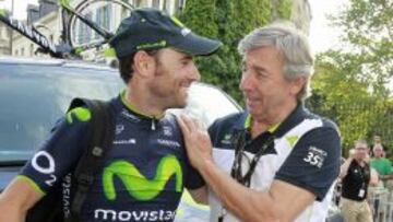 Valverde, con Eusebio Unzúe, jefe de filas del Movistar.