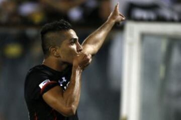 La celebración de Felipe Flores en su debut en una Copa Libertadores.