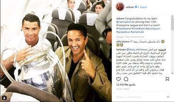 RedOne, es un compositor y productor marroqu¨ª, subi¨® una foto con Cristiano para felicitar al Real Madrid