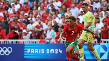 Marc Pubill, con España ante Marruecos.