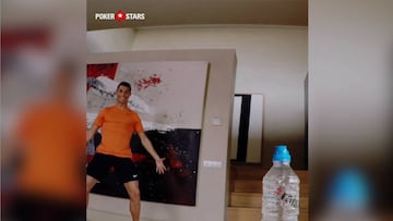 Check out Cristiano's 'Water Bottle Flip' challenge attempt