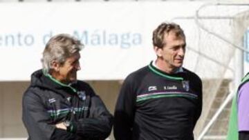 <b>CONFIANZA. </b>Pellegrini y Cousillas, junto a Sandro Silva ayer en el entrenamiento.