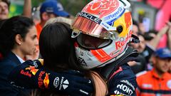 Red Bull Racing's Dutch driver Max Verstappen reacts in the parc ferme after winning the  Formula One Monaco Grand Prix at the Monaco street circuit in Monaco, on May 28, 2023. (Photo by ANDREJ ISAKOVIC / AFP)