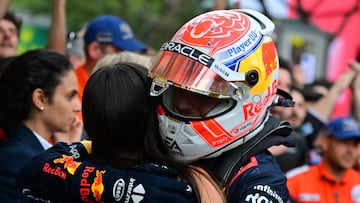 Red Bull Racing's Dutch driver Max Verstappen reacts in the parc ferme after winning the  Formula One Monaco Grand Prix at the Monaco street circuit in Monaco, on May 28, 2023. (Photo by ANDREJ ISAKOVIC / AFP)