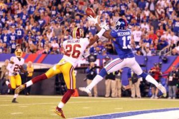 El drive que empez¨® con la intercepci¨®n de Unga continu¨® en el ¨²ltimo cuarto y acab¨® con un nuevo touchdown neoyorkino. Eli Manning a Odell Beckham Jr. en un pase de 30 yardas, y los Giants que parec¨ªan matar el encuentro: 25 a 6 despu¨¦s del extra point. Beckham acab¨® el partido con 7 recepciones para 79 yardas y esta anotaci¨®n.