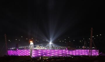 Pyeongchang 2018 Winter Olympics – Opening ceremony – Pyeongchang Olympic Stadium - Pyeongchang, South Korea – February 9, 2018 - A general view shows the opening ceremony. REUTERS/Christian Hartmann