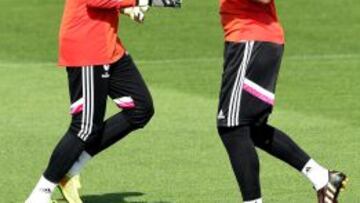 Casilla y Keylor en el entrenamiento