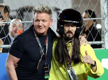 El chef Gordon Ramsey y el DJ Steve Aoki.