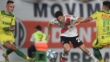 El Millonario tuvo una noche discreta y perd&iacute;a ante Defensa y Justicia, pero empat&oacute; 1-1 gracias al gol de Quintero de penal y sigue dependiendo de s&iacute; mismo.