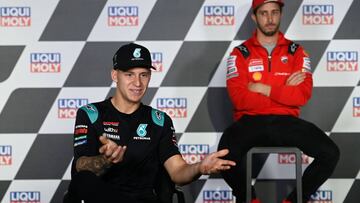 Quartararo en la rueda de prensa de Teruel.