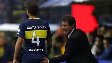 14/05/17 PARTIDO LIGA ARGENTINA
Boca Juniors vs River Plate
Gino Peruzzi de Boca juniors y Guillermo Barros Schelotto DT de Boca Juniors