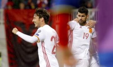 0-1. Diego Costa celebró el primer gol.