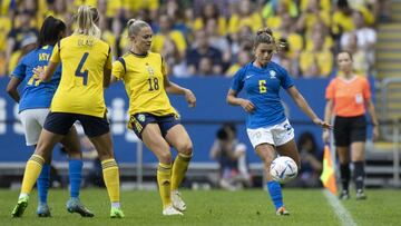 Amistoso femenino entre Brasil y Suecia.