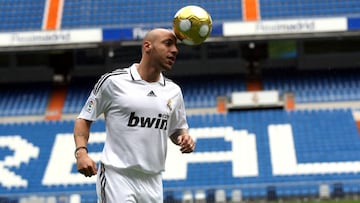 Faubert en su presentaci&oacute;n con el Real Madrid