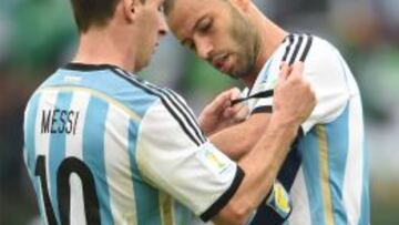 Messi y Mascherano, en un partido del Mundial de Brasil