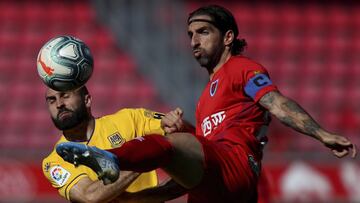 Marc Mateu, en un partido del Numancia.