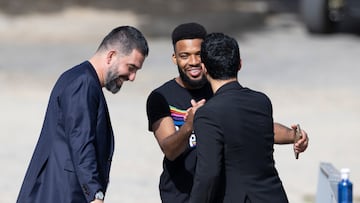 Arda Turan y Thomas Lemar, en el entrenamiento.