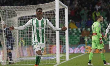 Junior Firpo, tras marcar al Espanyol.